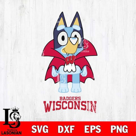 Wisconsin Badgers Bluey Dracula Halloween Svg Eps Dxf Png File, Digital Download, Instant Download