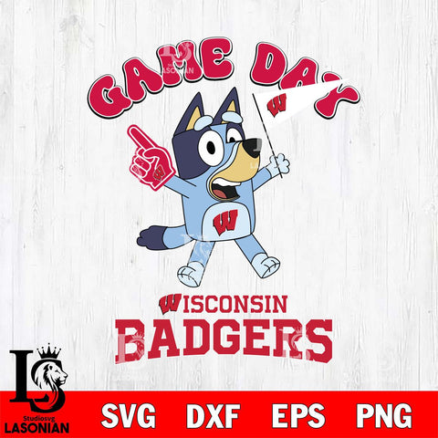 Wisconsin Badgers Bluey Game Day Svg Eps Dxf Png File, Digital Download, Instant Download