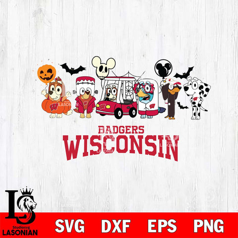 Wisconsin Badgers Bluey Halloween Svg Eps Dxf Png File, Digital Download, Instant Download