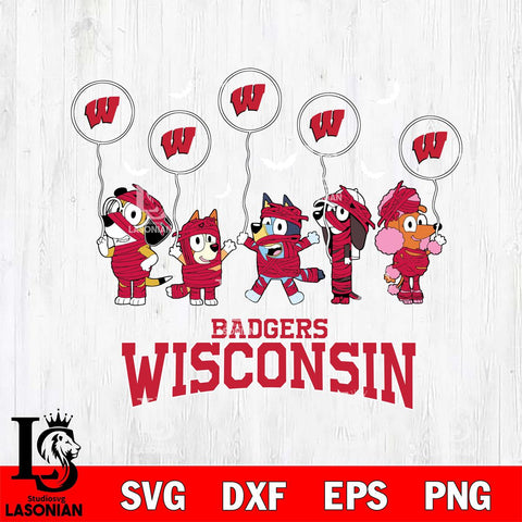 Wisconsin Badgers Bluey Halloween Spooky Svg Eps Dxf Png File, Digital Download, Instant Download