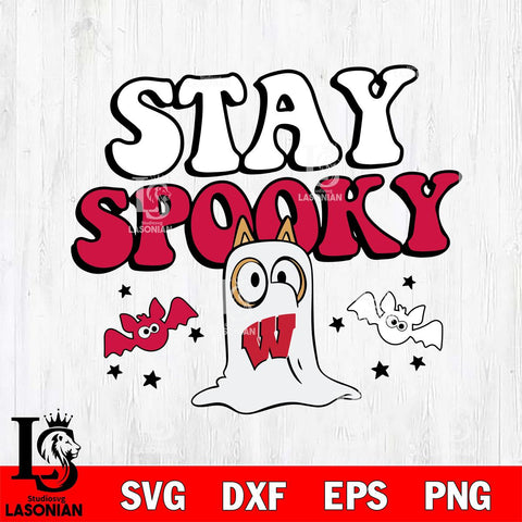 Wisconsin Badgers Bluey Halloween Stay Spooky Svg Eps Dxf Png File, Digital Download, Instant Download