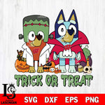 Wisconsin Badgers Bluey Halloween Trick or Treat Svg Eps Dxf Png File, Digital Download, Instant Download