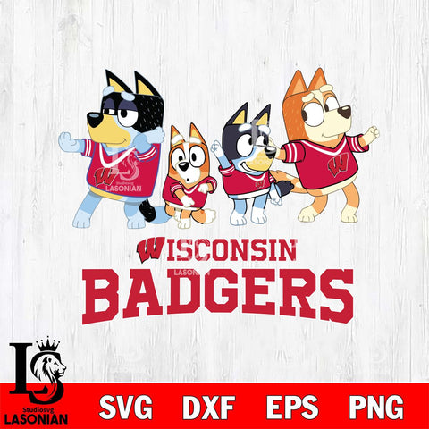 Wisconsin Badgers Bluey Mode Dance Squats Svg Eps Dxf Png File, Digital Download, Instant Download