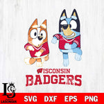 Wisconsin Badgers Bluey with Chilli Dance Svg Eps Dxf Png File, Digital Download, Instant Download
