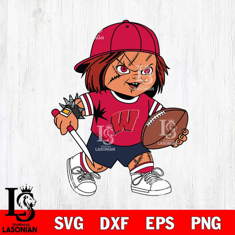 Wisconsin Badgers Chucky Horror 10 Svg Eps Dxf Png File, NCAA svg, Digital Download, Instant Download