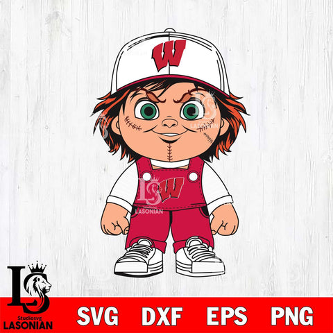 Wisconsin Badgers Chucky Horror Svg Eps Dxf Png File, NCAA svg, Digital Download, Instant Download