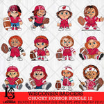 Wisconsin Badgers Chucky Horror Bundle 12 SVG Eps Dxf Png File, Bundle NCAA svg, Digital Download, Instant Download