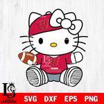 Wisconsin Badgers Cute Hello Kitty Football 11 Svg Eps Dxf Png File, NCAA svg, Digital Download, Instant Download