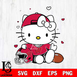 Wisconsin Badgers Cute Hello Kitty Football Svg Eps Dxf Png File, NCAA svg, Digital Download, Instant Download