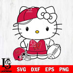 Wisconsin Badgers Cute Hello Kitty Football 4 Svg Eps Dxf Png File, NCAA svg, Digital Download, Instant Download