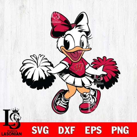 Wisconsin Badgers Daisy Duck Cheerleader Svg Eps Dxf Png File, NCAA svg, Digital Download, Instant Download