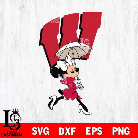 Wisconsin Badgers Fancy Minnie Svg Eps Dxf Png File, Digital Download, Instant Download