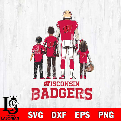 Wisconsin Badgers Father Football SVG DXF EPS PNG FILE,NCAA SVG, Father day Digital Download,Instant Download, Silhouette