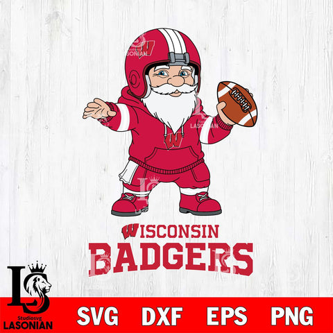 Wisconsin Badgers Gnome football player File Cut, NCAA SVG, Digital Download , Criucut , Silhouette