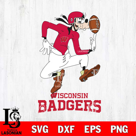 Wisconsin Badgers Goofy Circus Football SVG DXF EPS PNG FILE,NCAA svg ,Football Digital Download,Instant Download, Silhouette