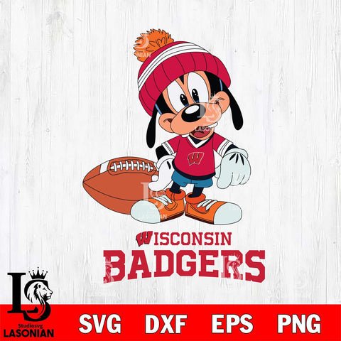 Wisconsin Badgers Goofy Football SVG DXF EPS PNG FILE,NCAA svg ,Football Digital Download,Instant Download, Silhouette