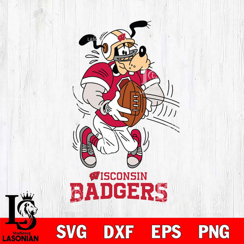 Wisconsin Badgers Goofy Sport Football SVG DXF EPS PNG FILE,NCAA svg ,Football Digital Download,Instant Download, Silhouette