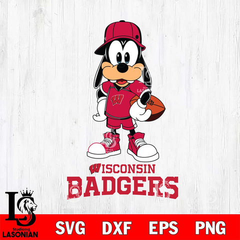 Wisconsin Badgers Goofy rugby SVG DXF EPS PNG FILE,NCAA svg ,Football Digital Download,Instant Download, Silhouette