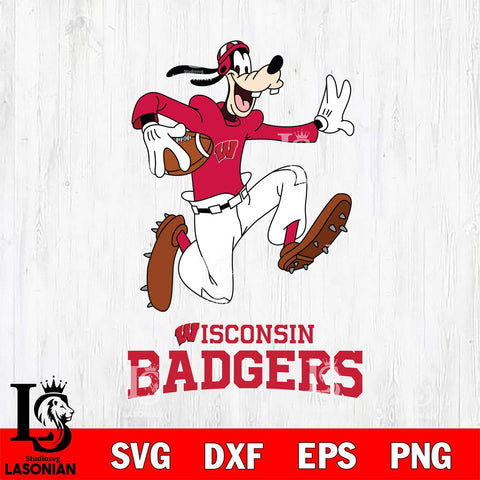 Wisconsin Badgers Goofy rugby Sport SVG DXF EPS PNG FILE,NCAA svg ,Football Digital Download,Instant Download, Silhouette