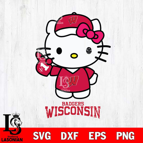 Wisconsin Badgers Hello Kitty Best Fan Svg Eps Dxf Png File, Digital Download, Instant Download