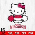Wisconsin Badgers Hello Kitty Cheerleader 2 Svg Eps Dxf Png File, Digital Download, Instant Download