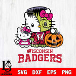 Wisconsin Badgers Hello Kitty Horror 10 Svg Eps Dxf Png File, Digital Download