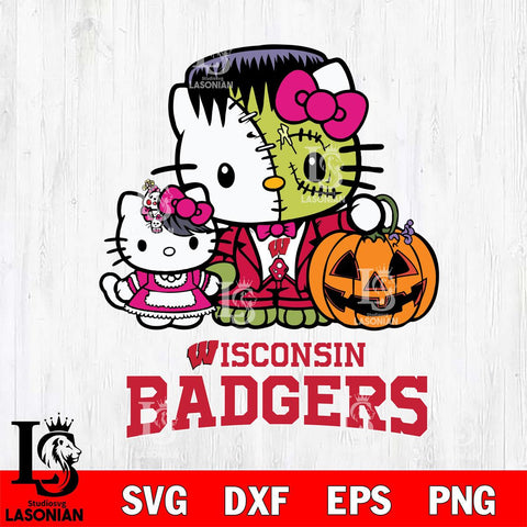Wisconsin Badgers Hello Kitty Horror 10 Svg Eps Dxf Png File, Digital Download