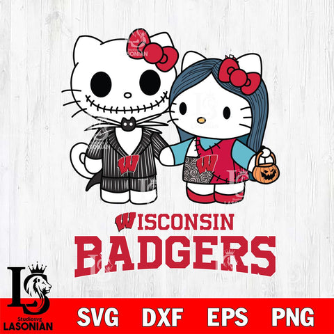 Wisconsin Badgers Hello Kitty Horror 11 Svg Eps Dxf Png File, Digital Download