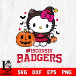 Wisconsin Badgers Hello Kitty Horror 1 Svg Eps Dxf Png File, Digital Download