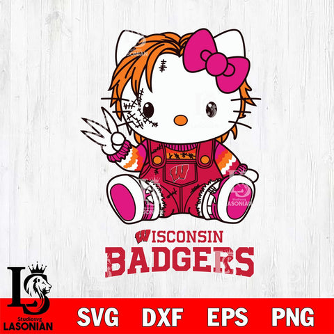 Wisconsin Badgers Hello Kitty Horror Svg Eps Dxf Png File, Digital Download