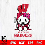 Wisconsin Badgers Hello Kitty Horror 4 Svg Eps Dxf Png File, Digital Download