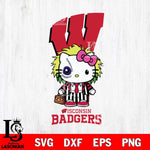 Wisconsin Badgers Hello Kitty Horror 8 Svg Eps Dxf Png File, Digital Download