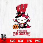 Wisconsin Badgers Hello Kitty Horror 9 Svg Eps Dxf Png File, Digital Download