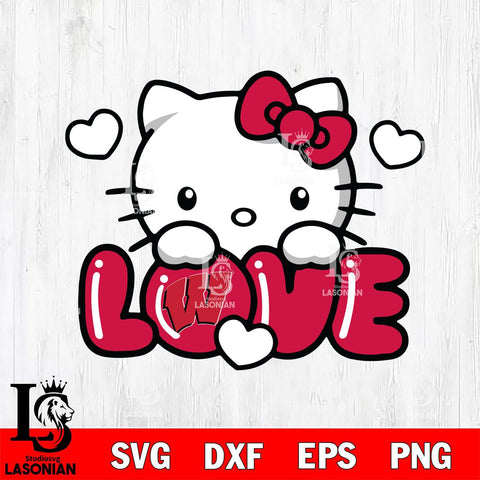 Wisconsin Badgers Hello Kitty Love Svg Eps Dxf Png File, Digital Download, Instant Download