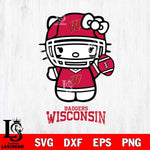 Wisconsin Badgers Hello Kitty NCAA 1 Svg Eps Dxf Png File, Digital Download, Instant Download