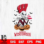 Wisconsin Badgers Jack Skellington 2 halloween Svg Eps Dxf Png File, NCAA svg, Digital Download, Instant Download