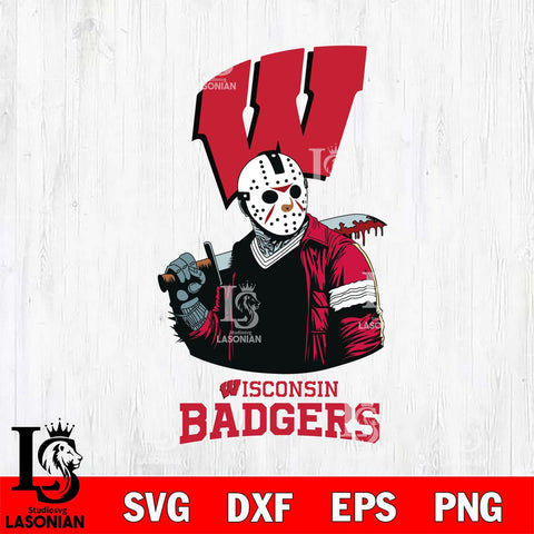 Wisconsin Badgers Jason Voorhees 10 Svg Eps Dxf Png File, Digital Download