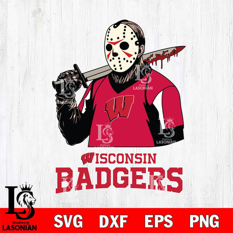 Wisconsin Badgers Jason Voorhees 11 Svg Eps Dxf Png File, Digital Download