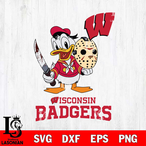 Wisconsin Badgers Jason Voorhees 12 Svg Eps Dxf Png File, Digital Download