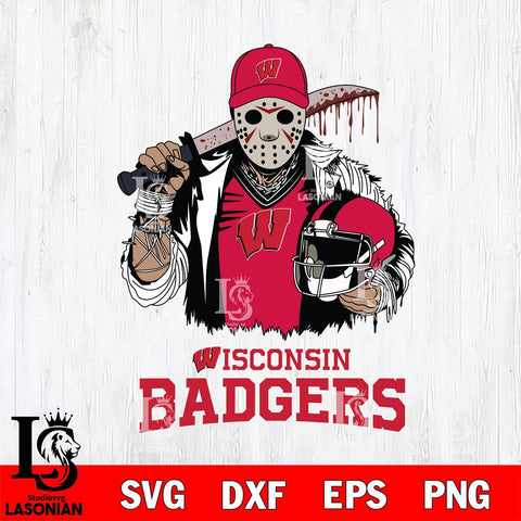 Wisconsin Badgers Jason Voorhees 2 Svg Eps Dxf Png File, Digital Download