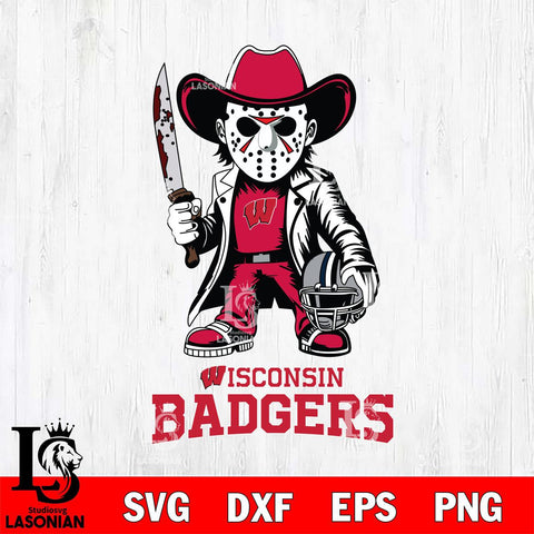 Wisconsin Badgers Jason Voorhees 3 Svg Eps Dxf Png File, Digital Download