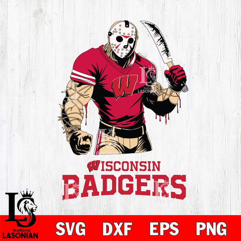 Wisconsin Badgers Jason Voorhees Svg Eps Dxf Png File, Digital Download