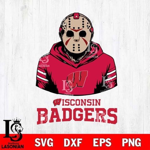 Wisconsin Badgers Jason Voorhees 4 Svg Eps Dxf Png File, Digital Download