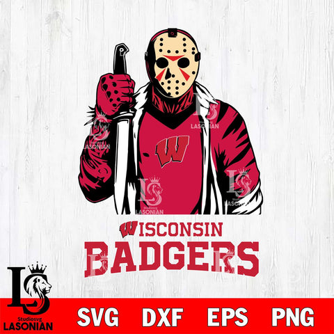 Wisconsin Badgers Jason Voorhees 6 Svg Eps Dxf Png File, Digital Download