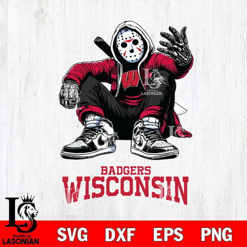 Wisconsin Badgers Jason Voorhees Halloween SVG Svg Eps Dxf Png File, Digital Download, Instant Download