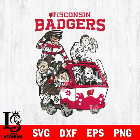 Wisconsin Badgers Jason Voorhees Horror 10 Svg Eps Dxf Png File, NCAA svg, Digital Download, Instant Download