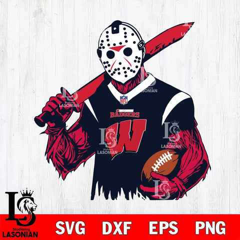 Wisconsin Badgers Jason Voorhees Horror 11 Svg Eps Dxf Png File, NCAA svg, Digital Download, Instant Download