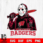 Wisconsin Badgers Jason Voorhees Horror 12 Svg Eps Dxf Png File, NCAA svg, Digital Download, Instant Download