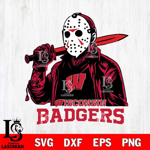 Wisconsin Badgers Jason Voorhees Horror 12 Svg Eps Dxf Png File, NCAA svg, Digital Download, Instant Download