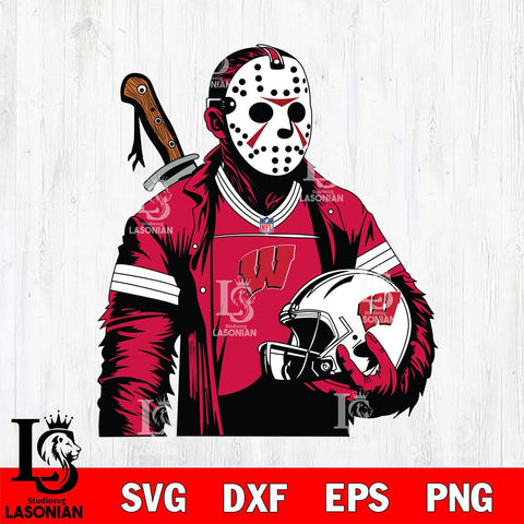 Wisconsin Badgers Jason Voorhees Horror 2 Svg Eps Dxf Png File, NCAA svg, Digital Download, Instant Download